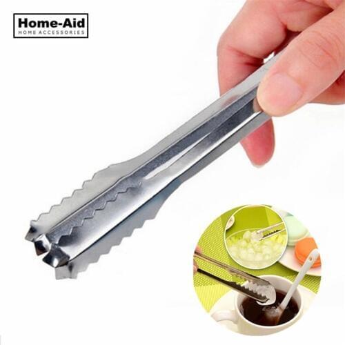 1Pcs Stainless Steel Tongs For Barbecue Party Bar BBQ Clip Bread Food Ice Clamp Ice Tong Kitchen Tool Accessories Wholesale