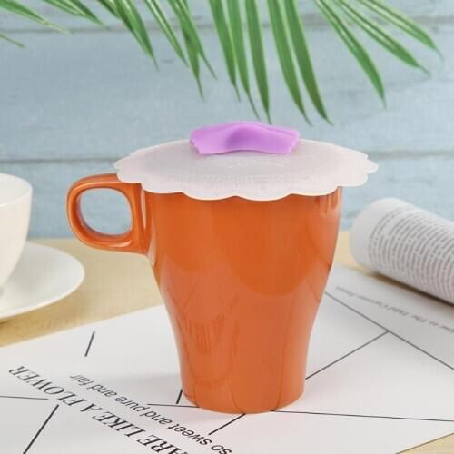 Bowknot Silicone Cup Lid Leakproof Sealed Cap Heat Resistant Cups Cover Multi-color environmental protection Home Cups Lid