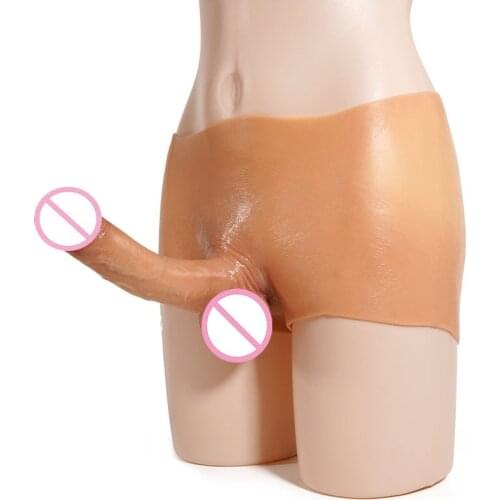 Silicone Realistic Vagina Pants Shemale Crossdresser Pussy Pants Transgender Artificial Sex Fake Vagina Drag Queen Fake Tits Cat