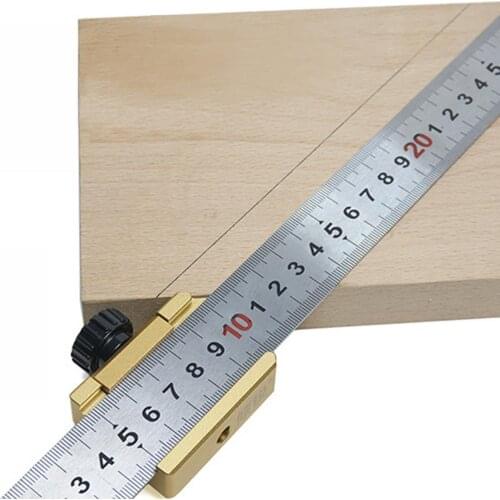 Steel Ruler Positioning Block Gauge 45 90 Angle Line Marking Gauge Limiter For Scriber Locator Carpentry Scriber Measuring Tools