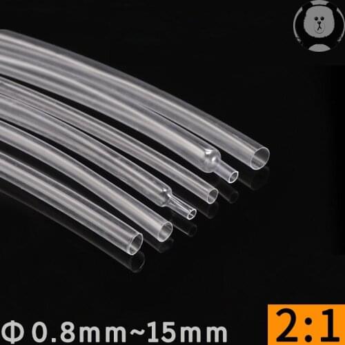Diameter 0.8mm ~ 15mm Super Thin Wall Flexible Earphone Line Heat Shrinkage Tube Cover Professional Audio Wire Sleeve Wrap Clear