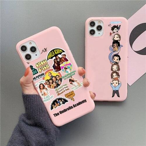 The Umbrella Academy Phone Case For iphone 12 11 Pro Max Mini XS 8 7 6 6S Plus X SE 2020 XR Matte Candy Pink Silicone cover