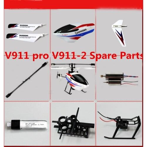 Wltoys V911 PRO V911-2 V911-V2 RC Helicopter spare parts blade motor Head Cover Balance Bar Vertical tail gear Landing etc