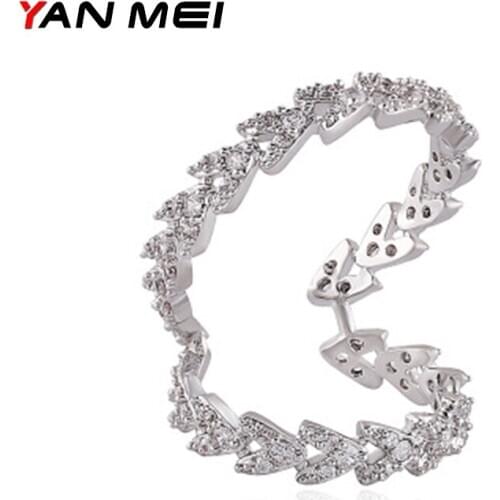 YANMEI Brand Personality Cubic Zircoina Geometric Irregular Curve Single Ear Bone Clip for Women Party Jewelry Gift YME7832