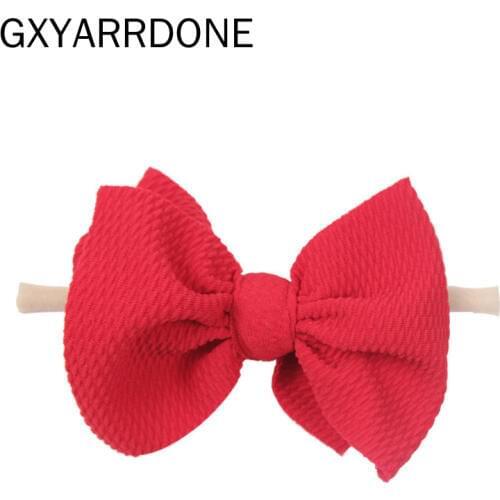 10pcs 2019 Baby Nylon Headbands Turban 4.5''Hair Bows Hairband Girls Soft Solid Elastic Kids DIY Knot Hair Accessories Mujer