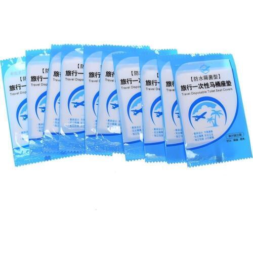 10Pcs Disposable Toilet Seat Cover Mat Portable 100% Waterproof Safety Toilet Seat Pad For Travel/Camping Bathroom Accessiories