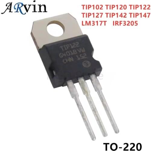 10PCS TIP102 TIP120 TIP122 TIP127 TIP142 TIP147 LM317T IRF3205 Transistor TIP142T TIP147T