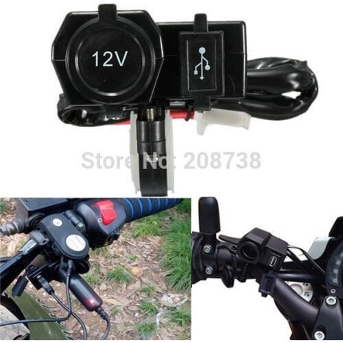 12V-24V 2.1A Motorcycle Cigarette Lighter Phone USB Power Socket Charger Waterproof
