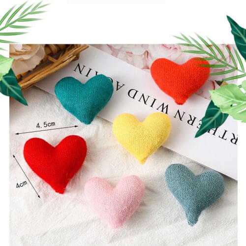 18Pcs/Lot 4.5*4cm Padded New Style Heart Shape Appliques for Diy Kid Clothes Sewing Supplies Hair Clip Crafts Decor Patches