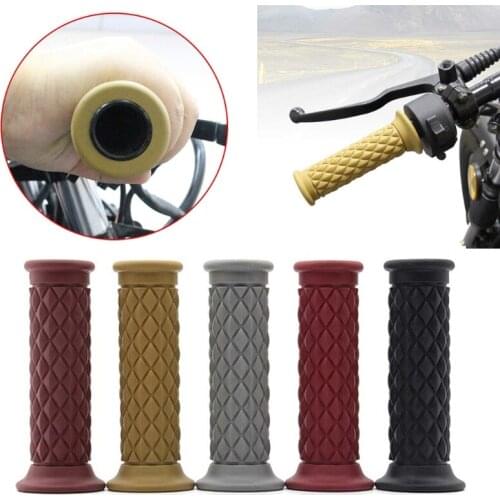 2pcs 7/8"22mm Motorcycle Rubber Handlebar Motorcycle Bike Vintage Hand Grip Bar End For Motorcycle Bike Styling