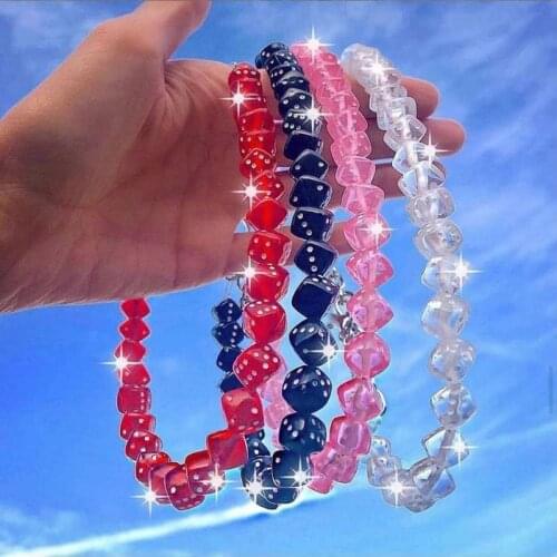 2021New Colors Fashion Heart Necklaces for Women Punk Resin Strand Side Chain Bohemian Female Party Statement Jewelry Girl Gift