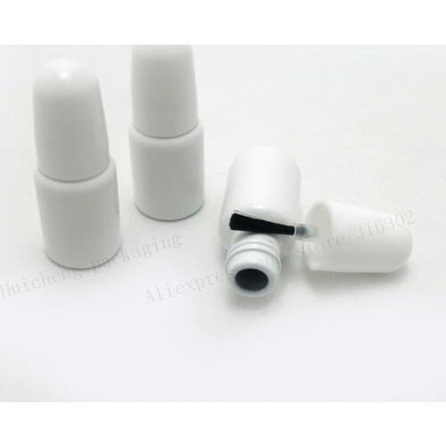 3ML MINI NEW EMPTY WHITE GLASS BOTTLES BRUSH CAP 1/10OZ NAIL POLISH ARTS CRAFTS 100pcs