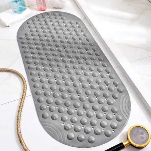 40x88CM Oval PVC Shower Room Non-slip Mat Bathroom Bath Massage Foot Mat Bathtub Mat with Suction Cup White/Black/Gray/Blue