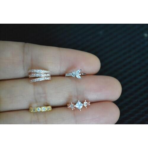 50pcs Free Shippment Shine CZ Ear Helix Bar Cartilage earring tragus ring Earring Ear Studs Ear Lobe Rings Body Piercing Jewelry