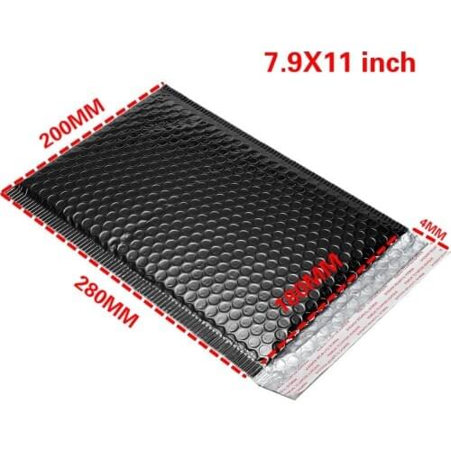 50pcs/lot 20x28+4cm Black Poly Bubble Mailer Padded Envelope self seal mailing bag bubble envelope Shipping envelope Postal bag
