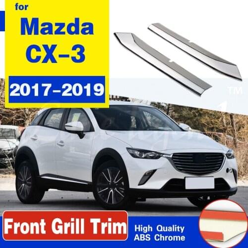 Car Styling For Mazda CX-3 CX3 2017 2018 2019 Accessories car Front Grille Grill Bottom Cover trim cover Exterior ABS Chromium