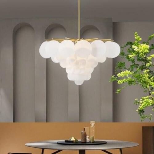 White Warm Ameican Acrylic Creative LED Chandelier Simple Round Lamp light For Home Living Room dining Room Lighting Fixture