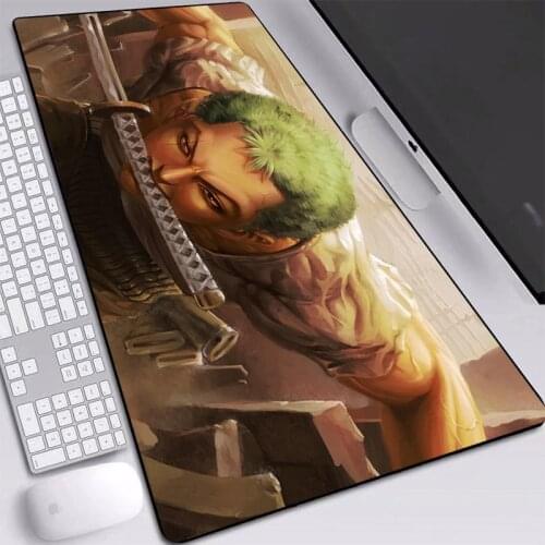 Big Mouse Pad Non-Skid Rubber Japan Popular Anime One Piece Zorro Gaming Mouse Pad Laptop PC Desk Mat for CSGO Dota Keyboard Pad
