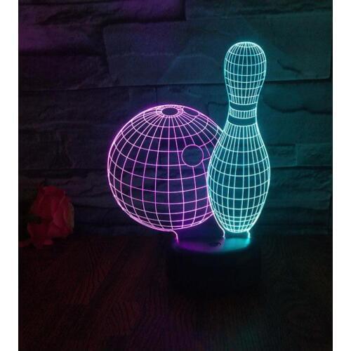 Bowling Led 3d Colorful Nightlight Creative Visual Party usb led lamp Decoration Christmas decorative lights