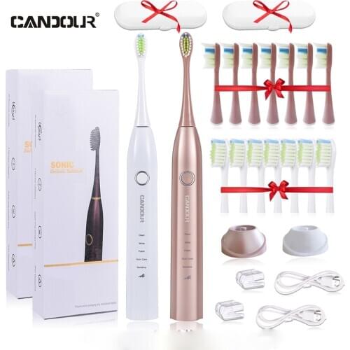CANDOUR CD-5168sonic toothbrush electric toothbrush ultrasonic safety induction charging adult ipx8waterproof With 16 Brush Head