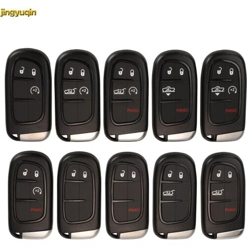 Jingyuqin 10X Remote Car Key Fob Shell For Jeep Grand Cherokee Chrysler 300C Dodge Ram 1500 Journey Dart Challenger Durango
