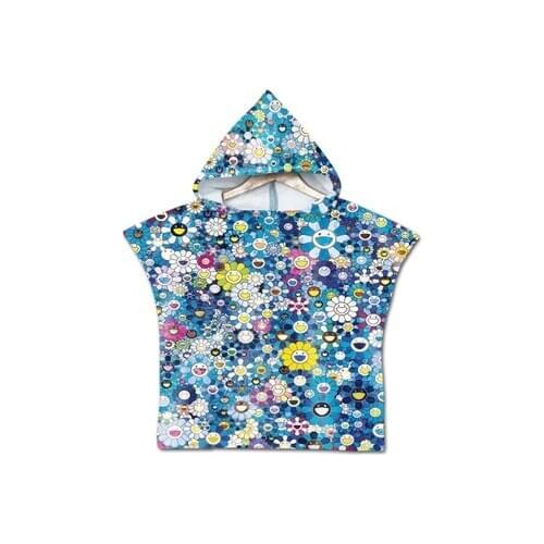 Microfiber Animals Printed Hooded Beach Poncho Towel For Kids Quick Dry Swimming Surf Bath Toweles With Cloak Bathrobe 60*80cm