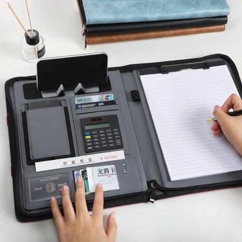 Multifunctional Portable Notebook Waterproof Business Office Supplies Calculator Card Case Stationery Storage Tools Accessories