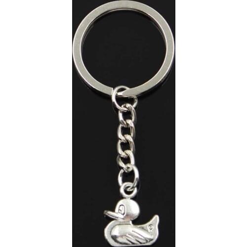 Fashion Duck 19x16mm Pendant 30mm Key Ring Metal Chain Bronze Silver Color Men Car Gift Souvenirs Keychain Dropshipping