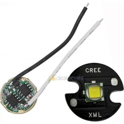 CREE Single-die XM-L T6 10W White LED Light Emitter Bulb 16mm PCB + 5 Model DC3.7V Driver For Flashlight