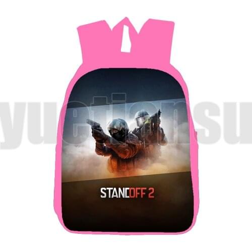 3D Anime Standoff 2 Backpacks for School Teenagers Girls 12/16 Inch Shooting Game Stand Off 2 Bags Pink Canvas Backpack Men