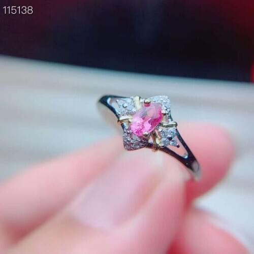 Natural Sri Lanka Ceylon Pink Sapphire Ring Fine Jewelry 3x5mm