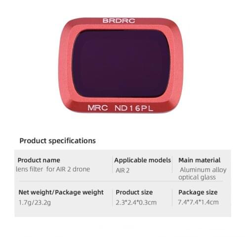 ND8 PL/ND16 PL/ND32 PL/ND64 PL for DJI AIR 2 Drone Lens Filter Drone Accessories Lens Is Waterproof And Oil Proof High Quality