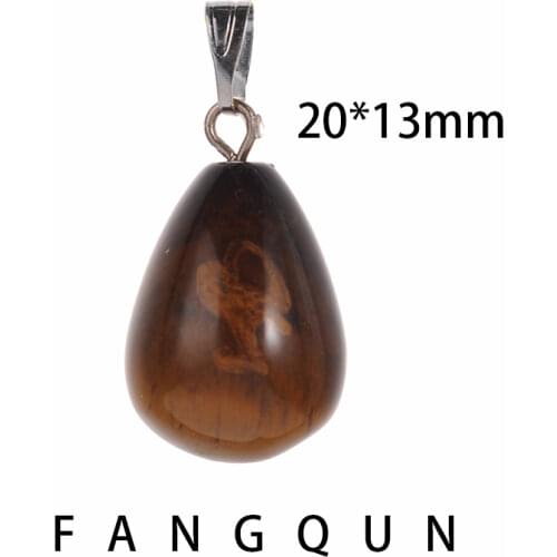 New Natural Stone Pendant Water drop Gem Stone Pendulum Crystal Fluorite Chakra DIY Charm Healing Reiki Beads For Women Jewelry