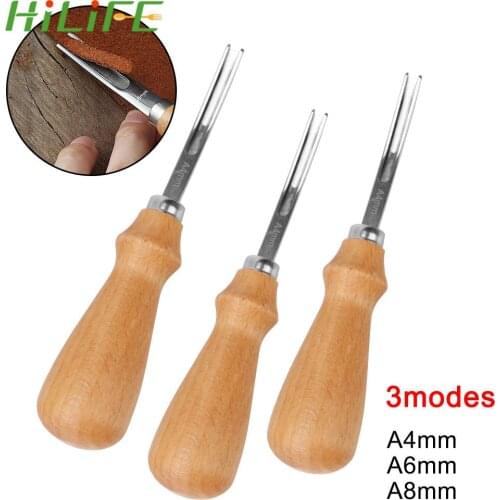 Skiving Beveling Knife A4mm A6mm A8mm 3 Size Practical Leather Craft Edge Beveler With Wood Handle DIY Cutting Hand Craft Tool