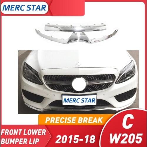 Front Bumper Lip separator chrome molding, cover bezel for Class C W205 C300 C400 C63 A2058851374 A2058851474 A2058851574