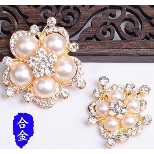 20pcs gold Color Alloy Material rhinestone Leaf Charm Flower pendant For Head DIY Wedding Handmade Jewelry Making
