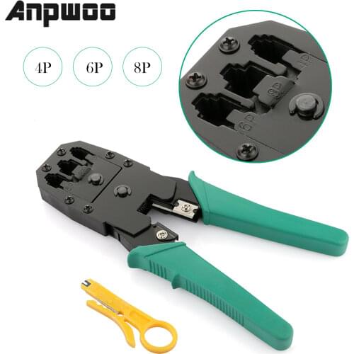 ANPWOO Portable Ethernet Network Cable Crimper Cutting Tools Kits Crimping Stripper Punch Down RJ45 RJ12 RJ11 Cat5 Cat6 8P/6P/4P