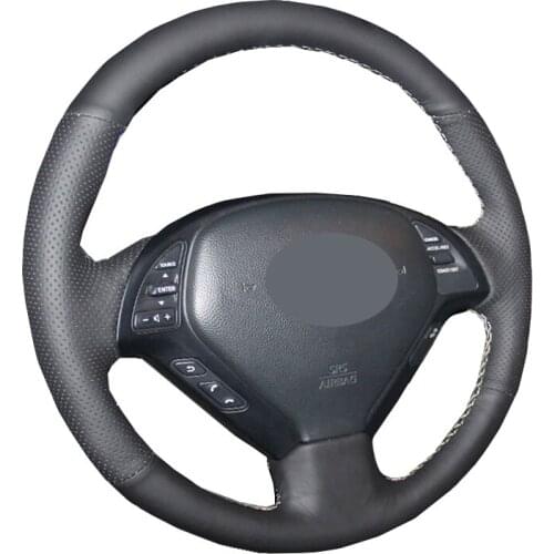 Hand Sewing Car Steering Wheel Cover Leather Suede Wrap For Infiniti G G25 G35 G37 EX35 EX30 EX37 Q Q40 Q60 QX50 2014-2017 2018
