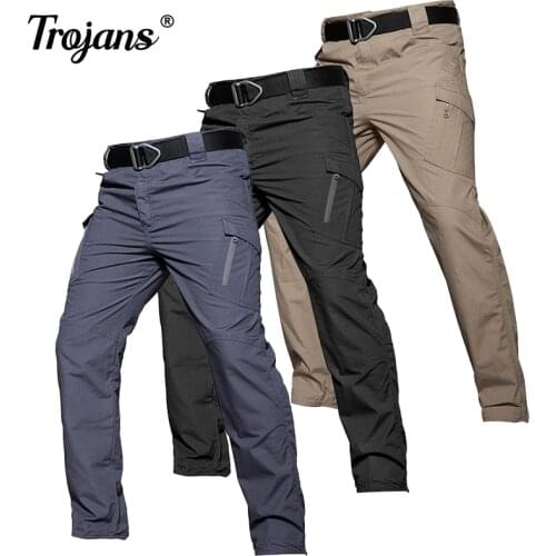 Mens Outdoor Cargo Work Pants Rip-Stop Military Tactical Pants Lightweight Casual Cargo Pants Multi-pocket Hiking Men Trousers