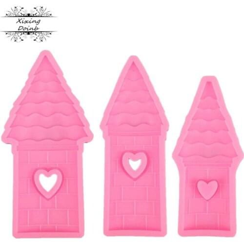 Castle wall tower shape silicone mold soft candy chocolate resin clay mold kitchen baking utensils