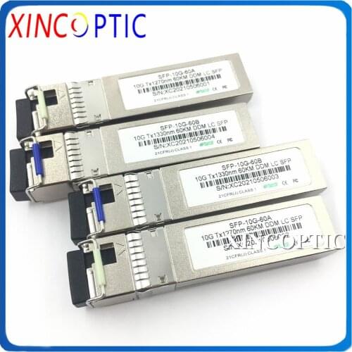 Strong Compatibility Mini GBIC 10Gb BIDI 60km 1270/1330nm LC Connector SFP Module 10G BIDI SFP+ Fiber Optic Transceiver Module