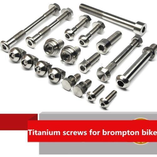 Folding bicycle full set of titanium screws for brompton bike titanium screw full bike brake suspension headstem screws