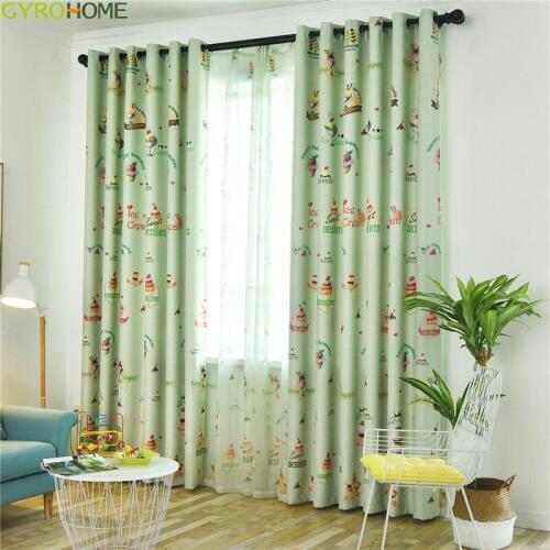 Modern Simple Cartoon Digital Ice Cream Curtains Boy Girl Living Room Bedroom Custom Drapes