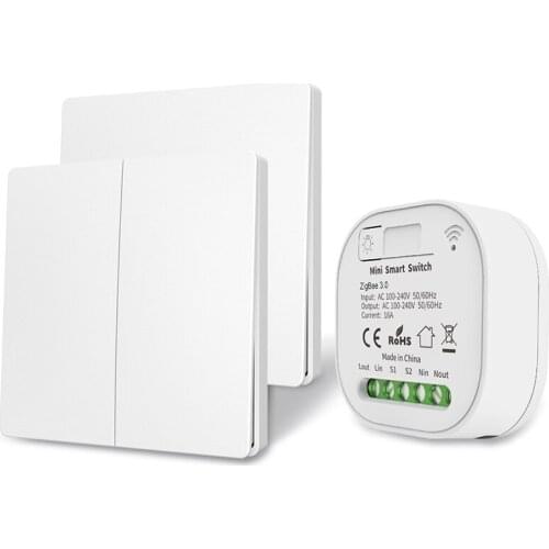 Tuya Smart Life ZigBee 3.0 RF 433Mhz Switch Relay Module 16A with Kinetic Wireless Switch Remote Works with Google Home Alexa