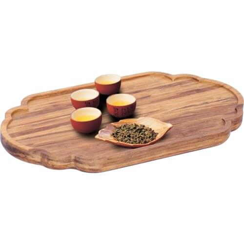 Tea Tray Durable Simple And Practical Bamboo Tea Saucer Tea Serving Tray for Teacup Teapot