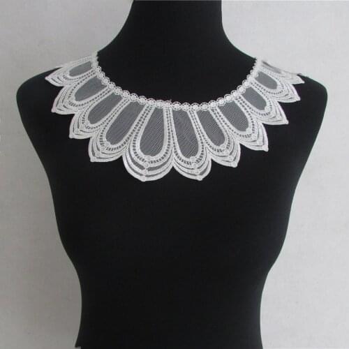 Embroidered Organza Neckline DIY Lace Collar Beautiful Applique Pattern Trim Dress Fabric Decoration Clothing Sewing Accessories