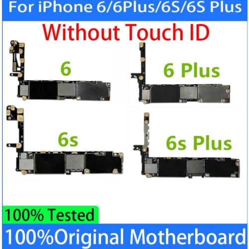 100%Original unlock For iPhone6 / 6 Plus / 6s / 6s Plus Motherboard No touch ID Logic Board With Chips IOS System full test case