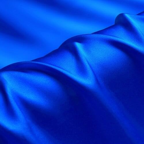 100silk fabric 16 19 22m/m thick 45"( 114cm )width directoire blue solid pure satin charmeuse luxury clothes bedding silk fabric