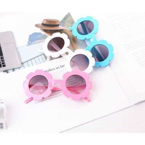 2019 NEW Sun Flower Round Cute kids sunglasses UV400 for Boy girl Lovely baby glasses Children Oculos de sol