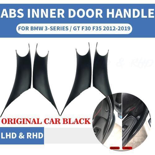 4PCS Car Styling Interior Door Panel Handle Inner Pull Protect Cover Trim Original Black For BMW 3/GT 4 Series F30 F35 2013-19